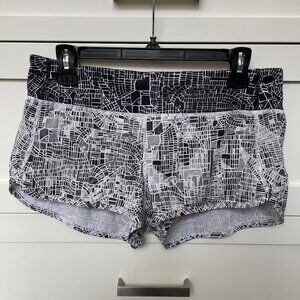 Lululemon Seawheeze Rare Special Edition 2016 2.5 Speed Short Grid Map Blk Wht 8